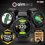 GOLFBUDDY Aim W12 Golf GPS Watch, Premium Full Color Touchscreen, Preloaded with 40,000 Worldwide Courses, Hole Preview, Green Undulation, IPX7 Waterproof, Easy-to-use Golf Watch