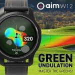 GOLFBUDDY Aim W12 Golf GPS Watch, Premium Full Color Touchscreen, Preloaded with 40,000 Worldwide Courses, Hole Preview, Green Undulation, IPX7 Waterproof, Easy-to-use Golf Watch