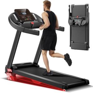 Compact Folding Treadmill with Adjustable Incline