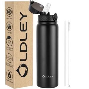 1L Stainless Steel Insulated Water Bottle with Straw