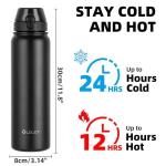 1L Stainless Steel Insulated Water Bottle with Straw