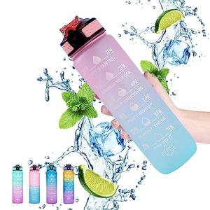 Motivational 1L Water Bottle with Time Marker