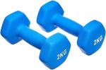 Blue 2 kg Neoprene Dumbbell Pair