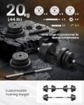 Adjustable 2-in-1 Dumbbell Set with Barbell Bar