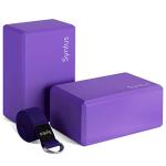 2 Yoga Blocks and Straps Set, Non-Slip Foam