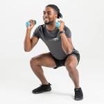 Light Blue Neoprene Coated 1kg Dumbbell Pair