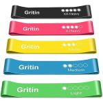 Gritin Resistance Bands Set of 5 for Home Workouts
