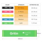 Gritin Resistance Bands Set of 5 for Home Workouts
