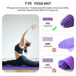Non-Slip Yoga Mat with Carry Strap - Violet