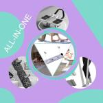 Foldable Pilates Reformer with Ab Roller - Pink