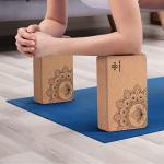 Overmont Cork Yoga Blocks 2-Pack with Strap