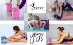 EXERZ Yoga Blocks - Anti-Slip Fitness Bricks (Blue)