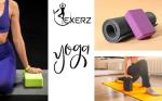 EXERZ Yoga Blocks - Anti-Slip Fitness Bricks (Blue)