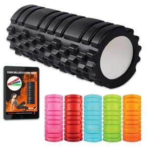 Black Foam Roller with 3 Resistance Bands