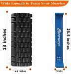 Black Foam Roller with 3 Resistance Bands