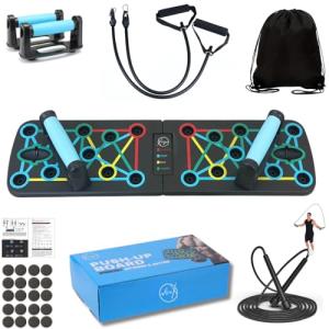 Push Up Board Set with Jump Rope & Bands