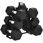 Hex Dumbbell Set with Storage Rack and Weights