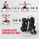 Hex Dumbbell Set with Storage Rack and Weights