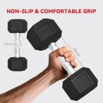 Hex Dumbbell Set with Storage Rack and Weights