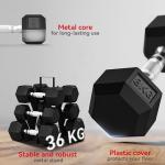 Hex Dumbbell Set with Storage Rack and Weights