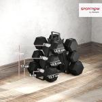Hex Dumbbell Set with Storage Rack and Weights