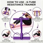 Qublex 6-Tube Resistance Band with Foot Pedal