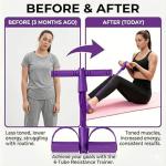 Qublex 6-Tube Resistance Band with Foot Pedal