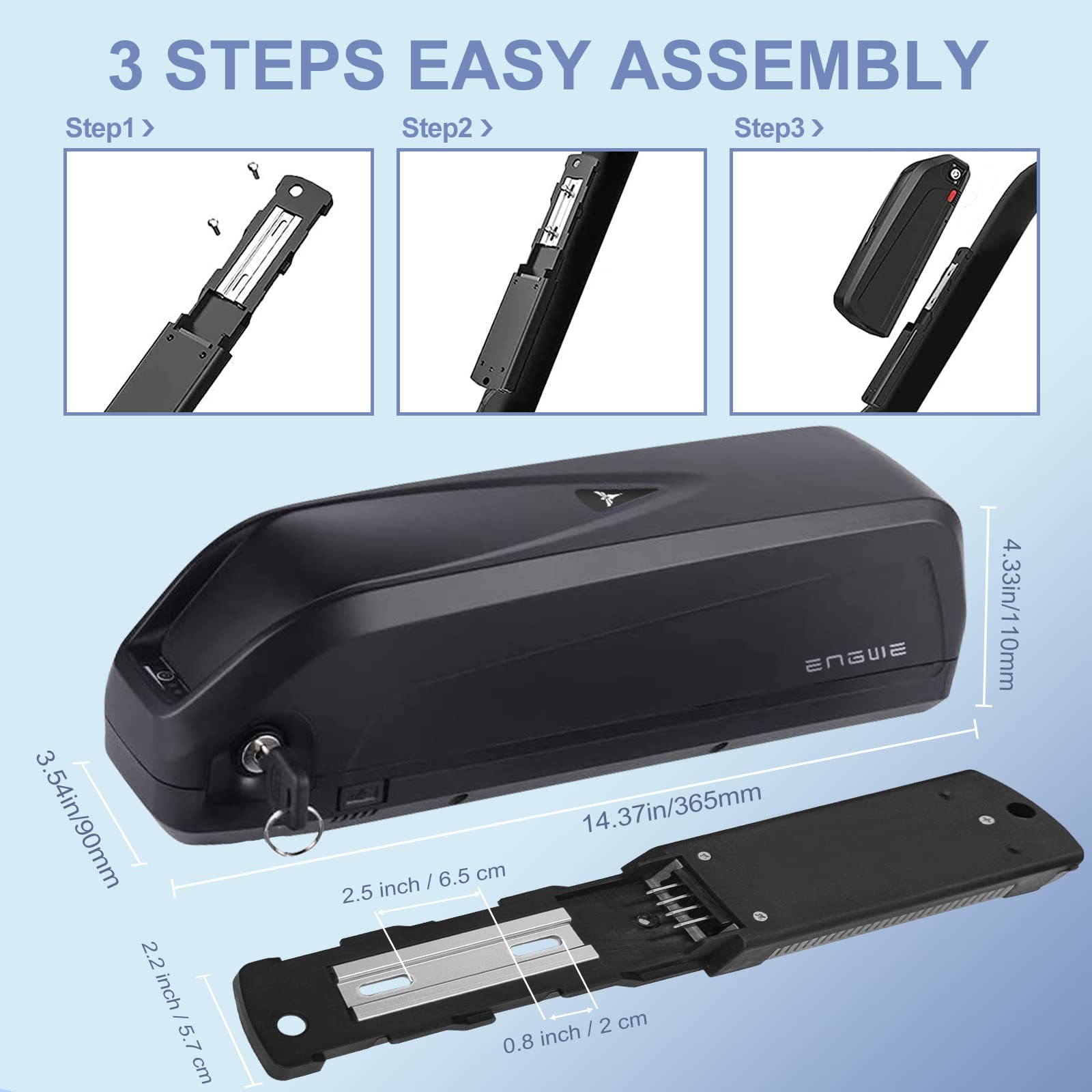 ENGWE 48V 13AH Lithium-ion Ebike Battery with Charger