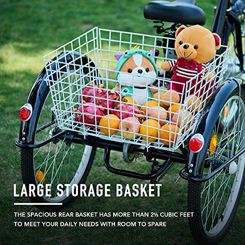 Viribus 24" Electric Trike for Adults with Basket