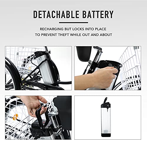 Viribus 24" Electric Trike for Adults with Basket