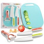 Kid Safe Plastic Knives and Cutting Board Set