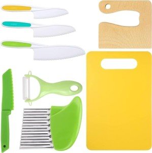 Kids' 8-Piece Wooden Cooking Knife Set