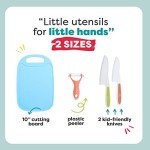 Kid Safe Plastic Knives and Cutting Board Set