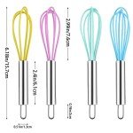 Colorful Mini Silicone Whisks - 4 Pack Set