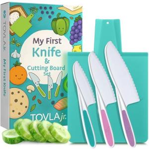 Kids Kitchen Knife and Foldable Cutting Board Set