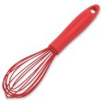 Kid-Friendly Red Silicone Cooking Whisk - 10.5 Inch