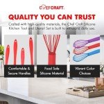 Kid-Friendly Red Silicone Cooking Whisk - 10.5 Inch