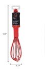 Kid-Friendly Red Silicone Cooking Whisk - 10.5 Inch