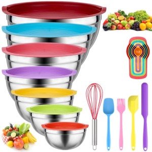 Colorful Kid-Friendly Mixing Bowls Set - 26 PCS