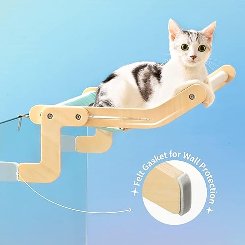 MewooFun Cat Window Perch Hammock - Blue/Grey