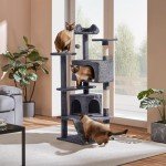 Toulifly Cat Condo with Scratching Post - Gray