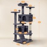 Toulifly Cat Condo with Scratching Post - Gray