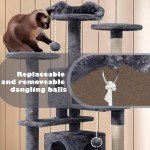 Toulifly Cat Condo with Scratching Post - Gray