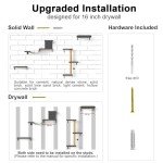 Gray Cat Wall Shelves with Climbing and Scratching Post