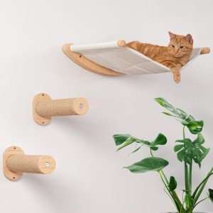 Ruby Road Wall-Mounted Cat Hammock Shelf with Steps