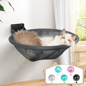 Foldable Wall-Mounted Cat Hammock Bed - Gray