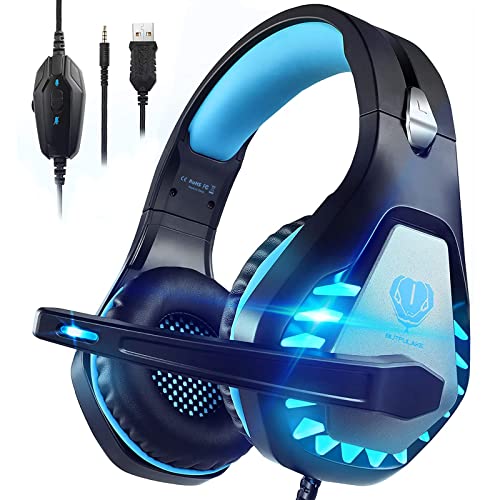 Pacrate Blue Stereo Gaming Headset with Mic