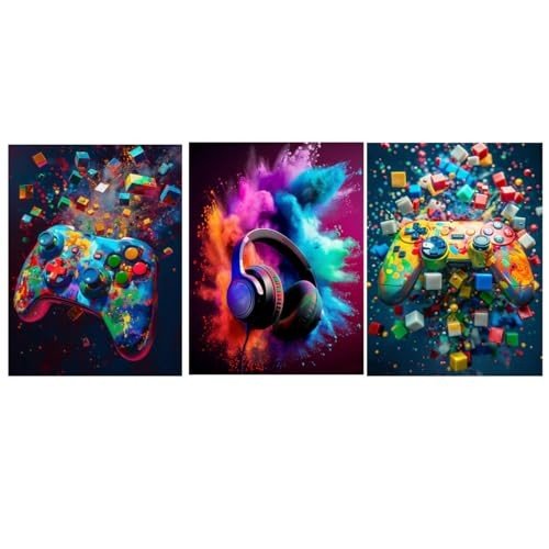 Framed Gaming Wall Art Set - 3 Pieces
