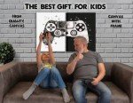 Framed Gamepad Canvas Wall Art for Gamers