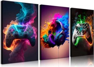 Gaming Room Wall Art Set - 3 Canvas Prints